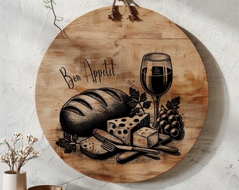 Laser Engraving Files Meal, Wine and Cheese SVG, Charcuterie board Svg, Cutting Board SVG, Laser Cut, Cheese Board, Xtool Glowforge Ready