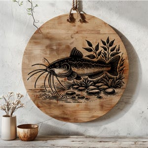 Fish Charcuterie Board Laser Engrave SVG, Fishing Cutting Board Digital File, Cheese Board Design, Laser Wood Engraving File, Camping Design