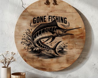 Fish Charcuterie Board Laser Engrave SVG, Fishing Cutting Board Digital File, Cheese Board Design, Laser Wood Engraving File, Gone Fishing