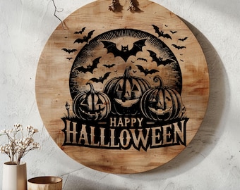 Happy Halloween charcuterie bord SVG, herfst pompoen Cottagecore snijplank digitaal, kaasplankje ontwerp, herfst laserhoutgravure bestand