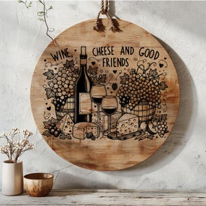 Laser Engraving Files Meal, Wine and Cheese SVG, Charcuterie board Svg, Cutting Board SVG, Laser Cut, Cheese Board, Xtool Glowforge Ready