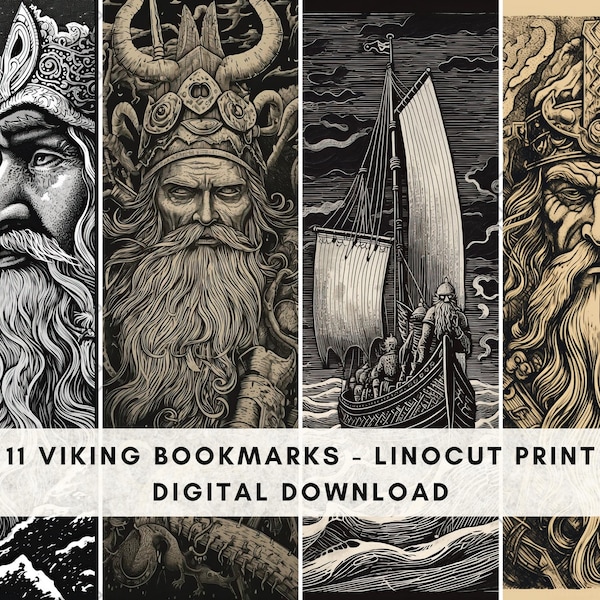 Viking Bookmark PNG Files | INSTANT DOWNLOAD | Norse Bookmark | Diy Bookmark | Set of 11 Bookmarks