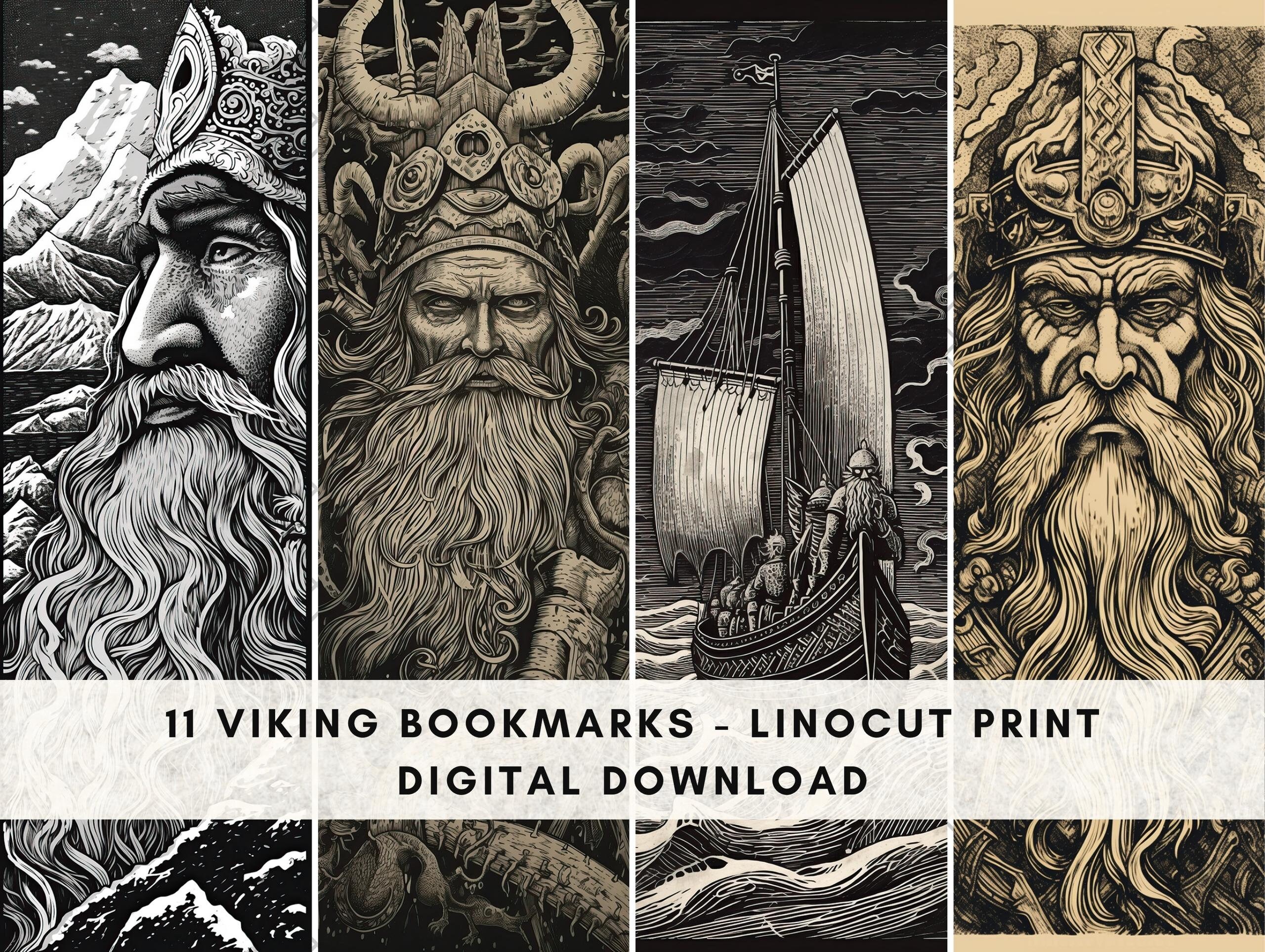 Viking Bookmark PNG Files INSTANT DOWNLOAD Norse Bookmark Diy Bookmark ...