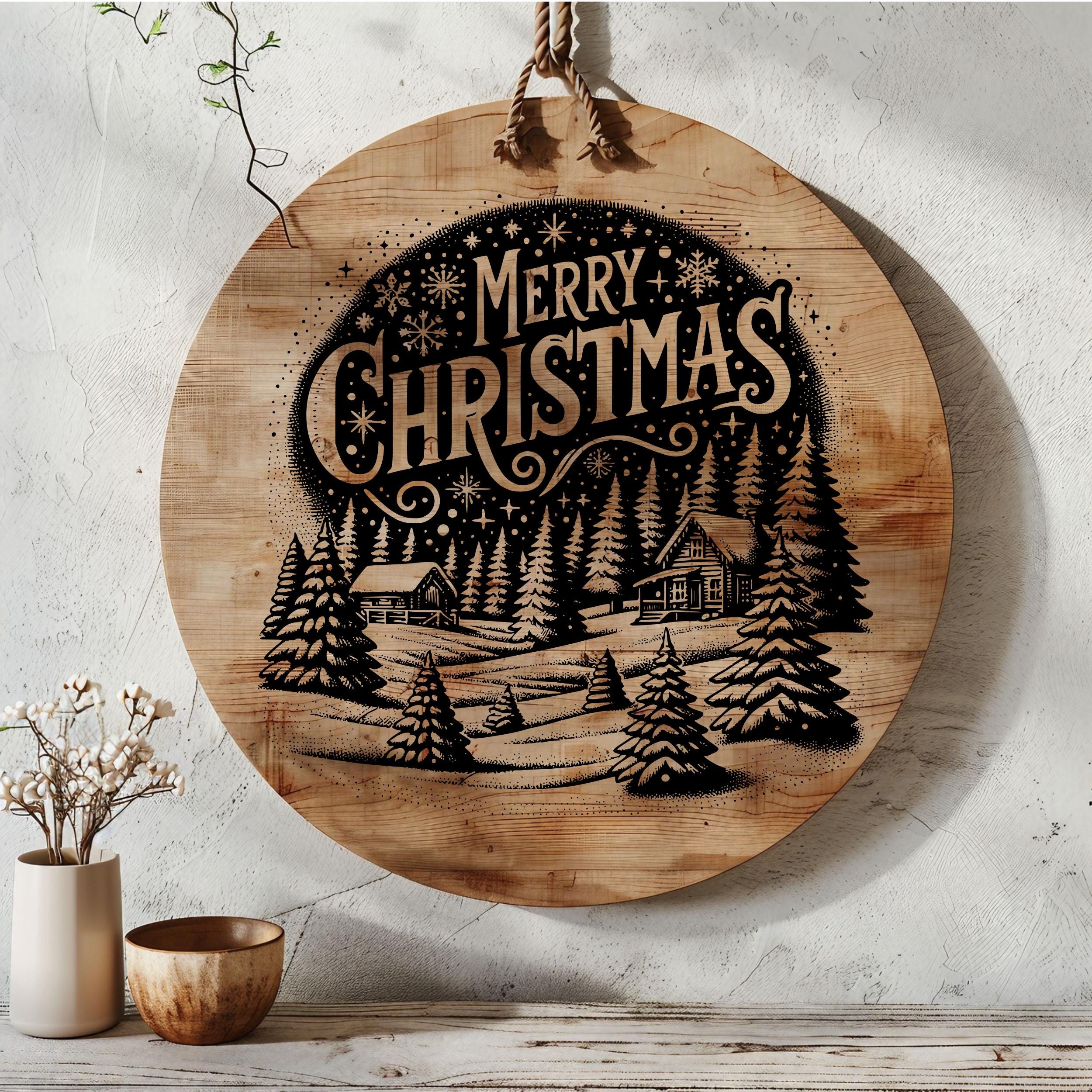 Christmas Charcuterie Board SVG, Merry Christmas Cutting Board Digital ...