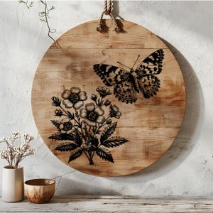 Butterfly Charcuterie Design SVG, Chopping Board PNG, Cutting Board Digital File, Laser Engraving Files, Digital, Butterfly Laser Burn SVG