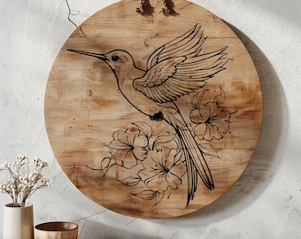 Hummingbird Charcuterie Design SVG, Chopping Board PNG, Cutting Board Digital File, Laser Engraved Files, Digital, Vector, Laser Cut File