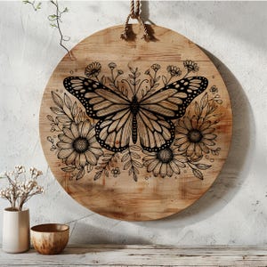 Butterfly Charcuterie Design SVG, Chopping Board PNG, Cutting Board Digital File, Laser Engraving Files, Digital, Butterfly Laser Burn SVG