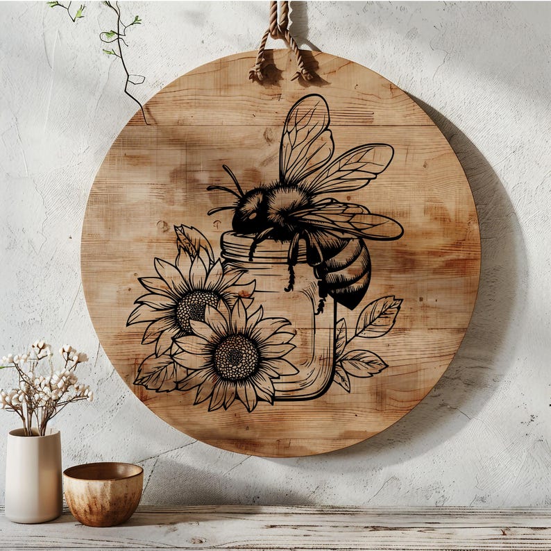 Honey Bee Charcuterie Design SVG, Chopping Board PNG, Cutting Board