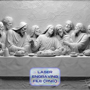 Last Supper Laser Engraving File, Slate PNG, Laser Cut Charcuterie Board Design, Slate, Wood, CNC Project File, 3d laser engraving