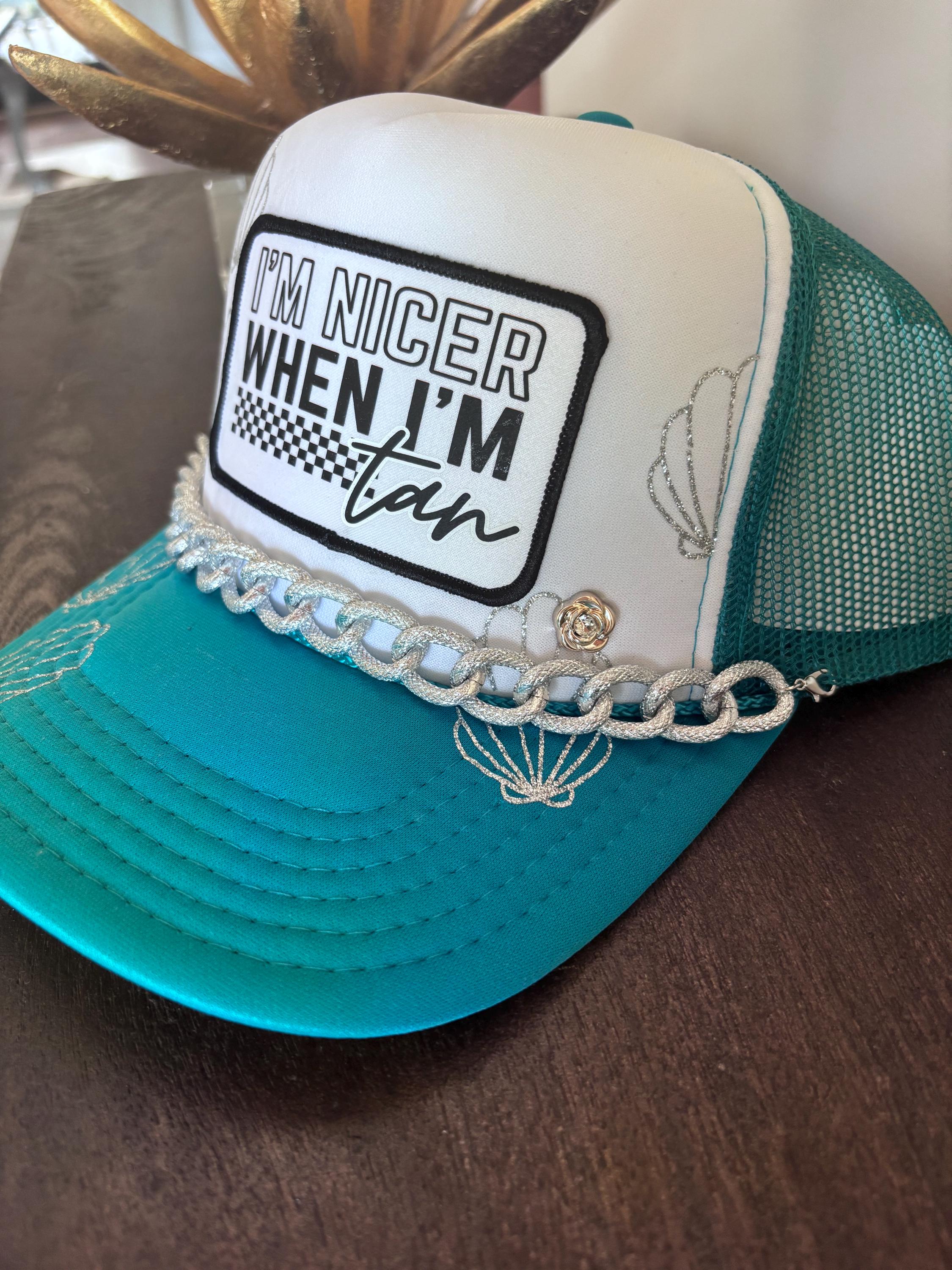 Embroidered Vintage Trucker Hat with Adjustable Snapback - I\'m Nicer When I\'m I main image 2
