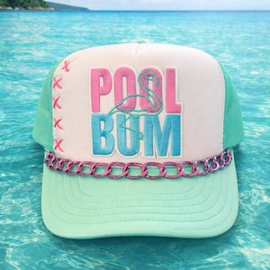 Pool Bum Truckerkeps med flamingotryck | Sommaraccessoar för strandsemester