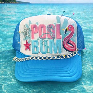 Pool Bum Trucker Hat | Flamingo Kedjedetalj Sommarstrandaccessoar