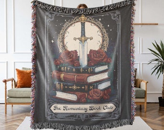 Romantasy Book Club Woven Blanket | Dark Academia Gothic Decor