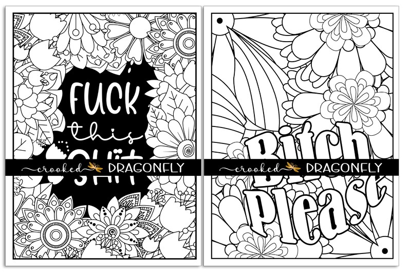Adult Swear Word Coloring Pages Printable Pages Digital - Etsy