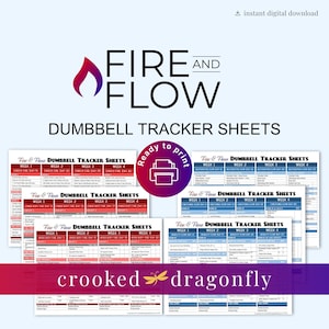 Fire and Flow Dumbbell Tracker Sheets - Beachbody Workout