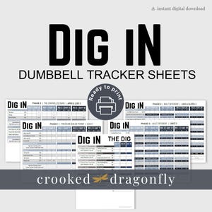 Dig In Workout Tracker Sheets for BODI Dumbbell Program by Shaun T | Digital Download