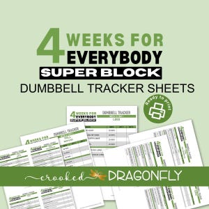 4 Weeks for Everybody Super Block Dumbbell Tracker (digital Download ...