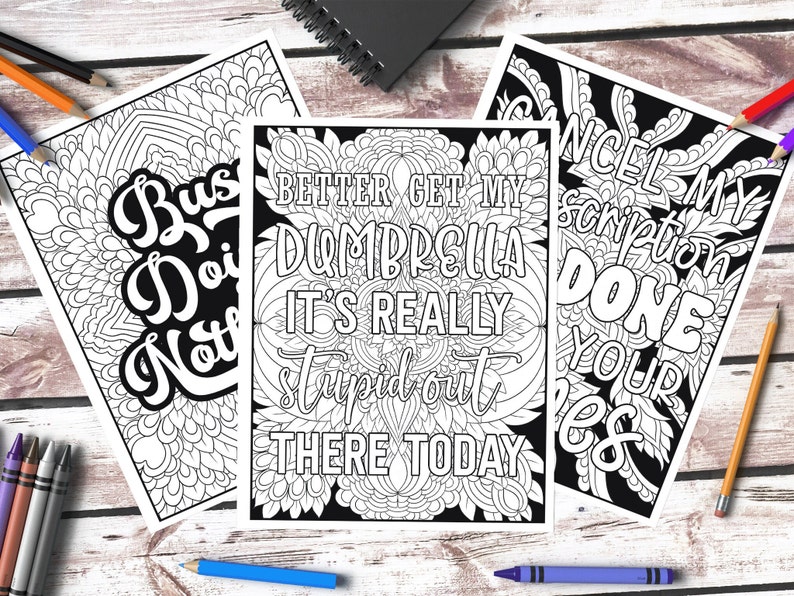 Snarky Sarcastic Adult Coloring Pages Printable Pages - Etsy