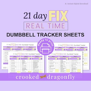 21 Day Fix Real Time Dumbbell Tracker Sheets | Beachbody Workouts | Weight Tracker Sheet