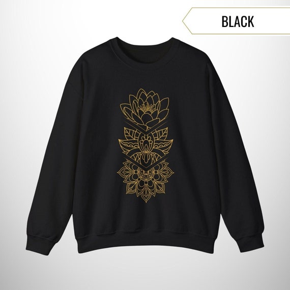 Lotus Flower Crewneck Sweatshirt, Mandala Sweatshirt, Yoga Lover