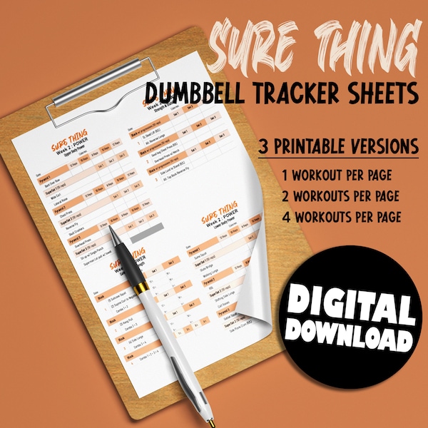 Sure Thing Dumbbell Tracker Sheets - Beachbody Workout