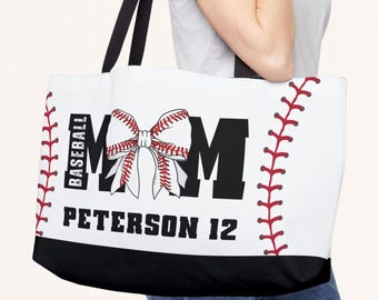Personalisierte Baseball Mom Einkaufstasche Benutzerdefinierte Farbe Name und Nummer Geschenk