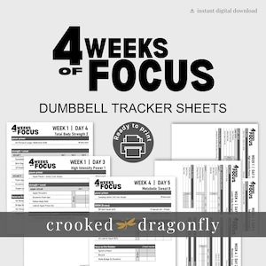 Hojas de seguimiento de entrenamiento de 4 semanas de concentración, BODi (descarga digital)