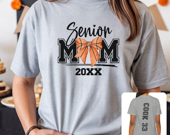 Personalized Senior Basketball Mom Shirt Graduation Year Custom Name Back Print (Varsity)