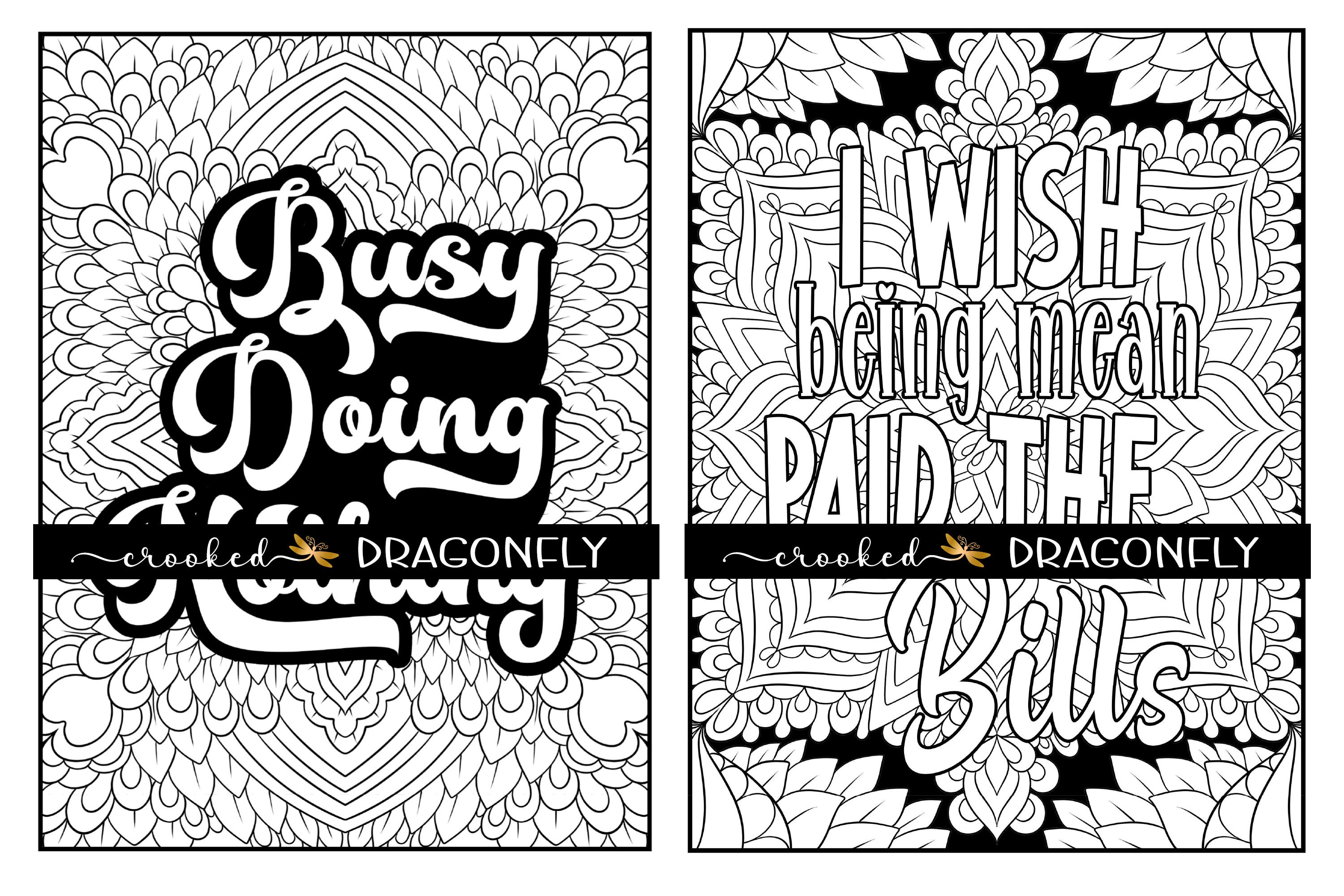 Snarky Sarcastic Adult Coloring Pages Printable Pages Digital Download ...