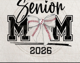 Mamá de béisbol senior 2026 PNG / Béisbol senior 2026 / Sublimación de béisbol de graduación / Gráfico de mamá deportista senior / Coqueta PNG