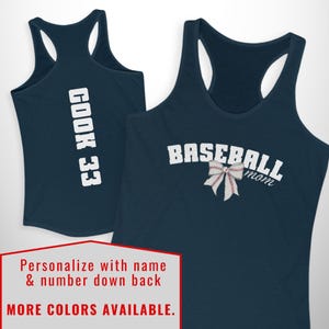 Baseball Mom Shirt Custom for Game Day Shirt Custom Team Mom Shirt Name and Number Shirt Baseball Tank Top