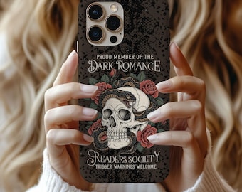 Dark Romance Readers Society Phone Case Compatible with iPhone | Gothic Skull Bookish Design