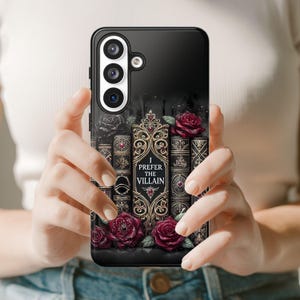 Mobilskal med mörk romantik, kompatibelt med Samsung Galaxy | I Prefer the Villain, gotisk bokdesign