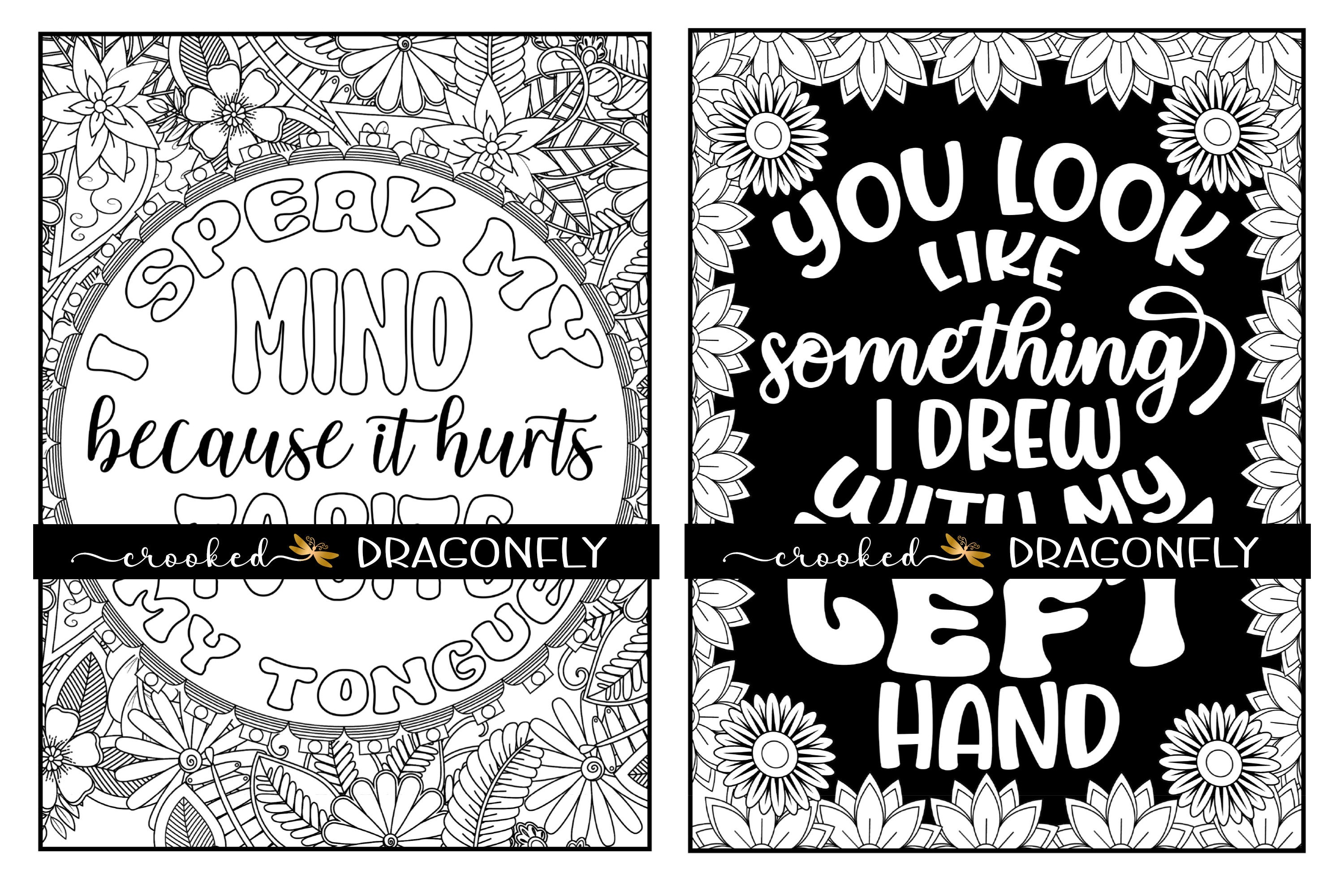 Snarky Sarcastic Adult Coloring Pages Printable Pages Digital Download ...