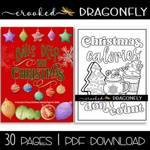 Desenhos de Natal para colorir para adultos com sarcasmo | Páginas para imprimir | Download digital | Engraçado, alívio do estresse natalino