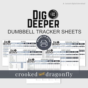 Dig Deeper 30 Dumbbell Tracker Sheets | Beachbody | BODi | Digital Download