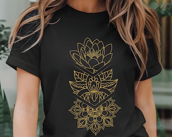 Lotus Flower Mandala T-shirt | Boho Style Tee | Yoga Shirt