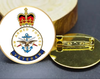 20mm uk veterans army navy air force metal and  resin lapel pin police badge