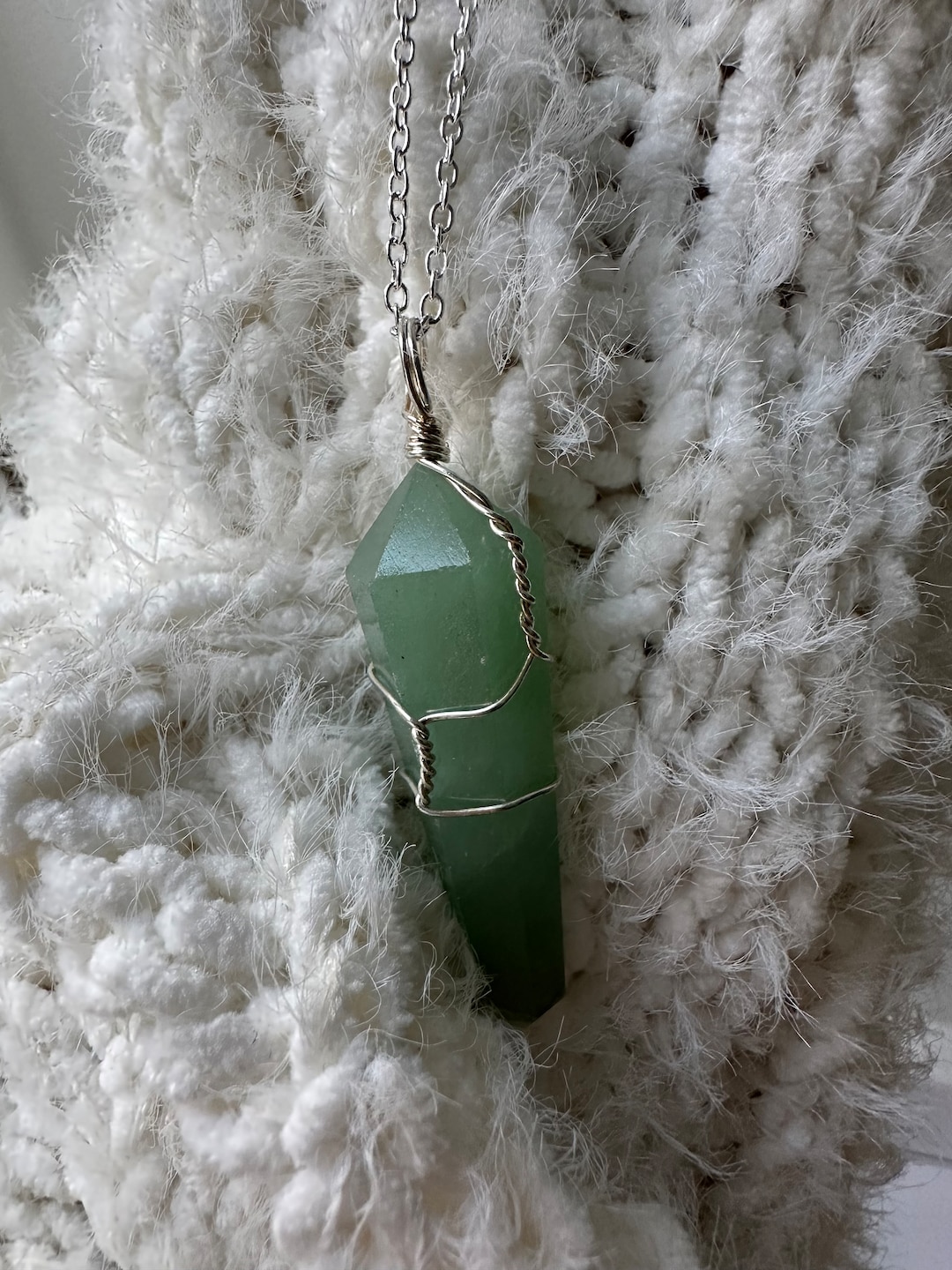 Green Aventurine Pendant Necklace Etsy