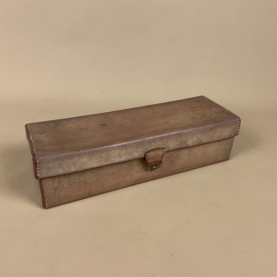 Vintage Leather Mini Suitcase Rectangular Travel … - image 1