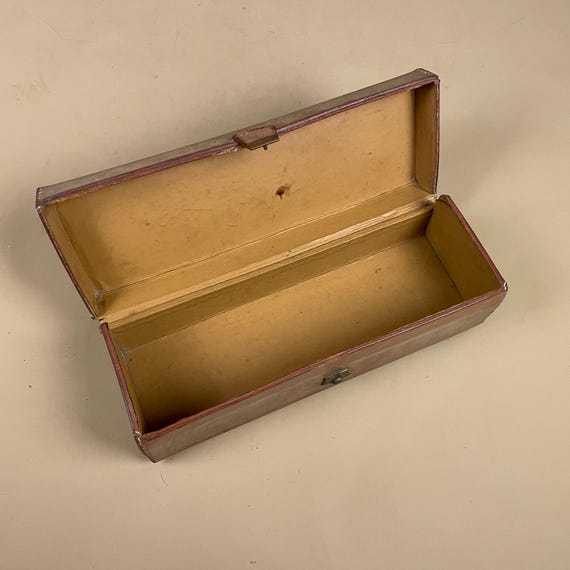 Vintage Leather Mini Suitcase Rectangular Travel … - image 11