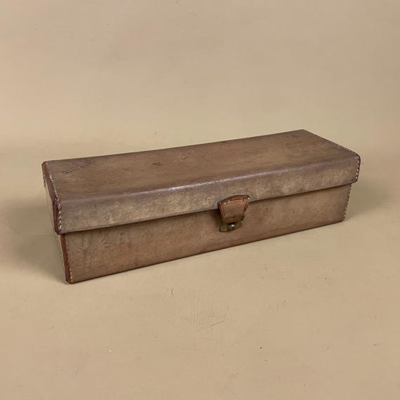 Vintage Leather Mini Suitcase Rectangular Travel … - image 2