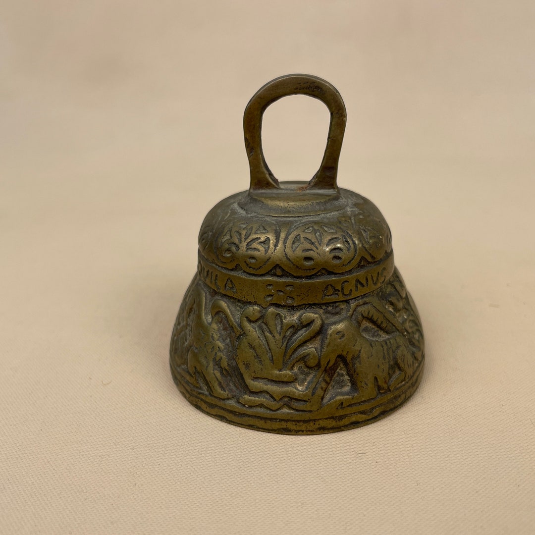 Bell Ringer Handle Replacement Antique Hand Held Brass Gold Bell Ringer Vintage Freestanding Cow Last ...