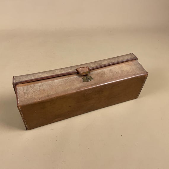 Vintage Leather Mini Suitcase Rectangular Travel … - image 8