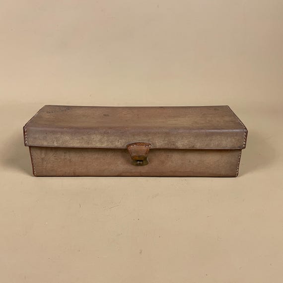 Vintage Leather Mini Suitcase Rectangular Travel … - image 5