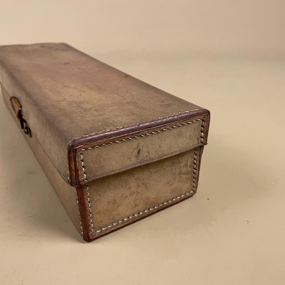 Vintage Leather Mini Suitcase Rectangular Travel … - image 9