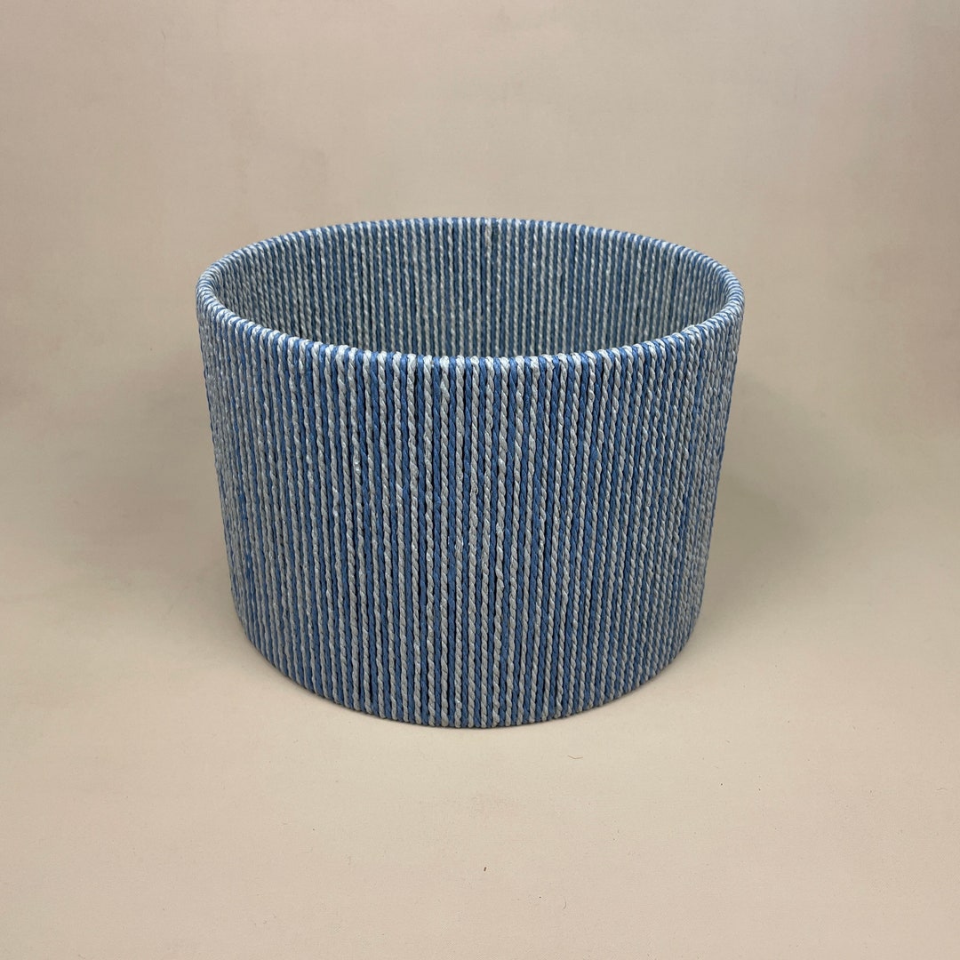 Woven String Lamp Shade Lampshade Blue Ceiling Hessian Jute Rope Weave ...