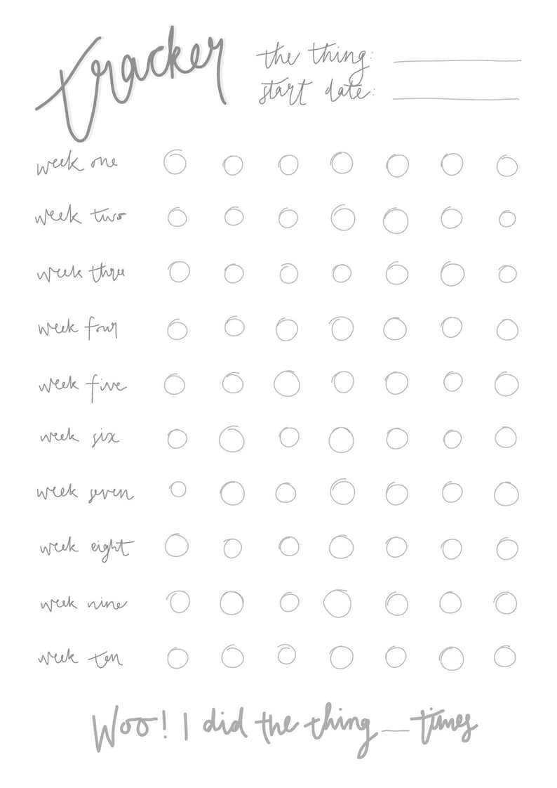 Simple Habit Tracker for 10 Weeks / 70 Days Printable Download - Etsy