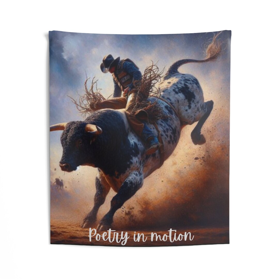 Theme Bull Riding Bull Riding Indoor Wall Tapestries, Bull Riding Poetry in Motion Theme ...
