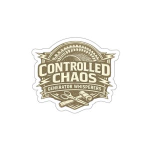 Controlled Chaos Generator Whisperers Die-Cut Sticker | Technician Emblem, winder sticker for laptop or hardhat